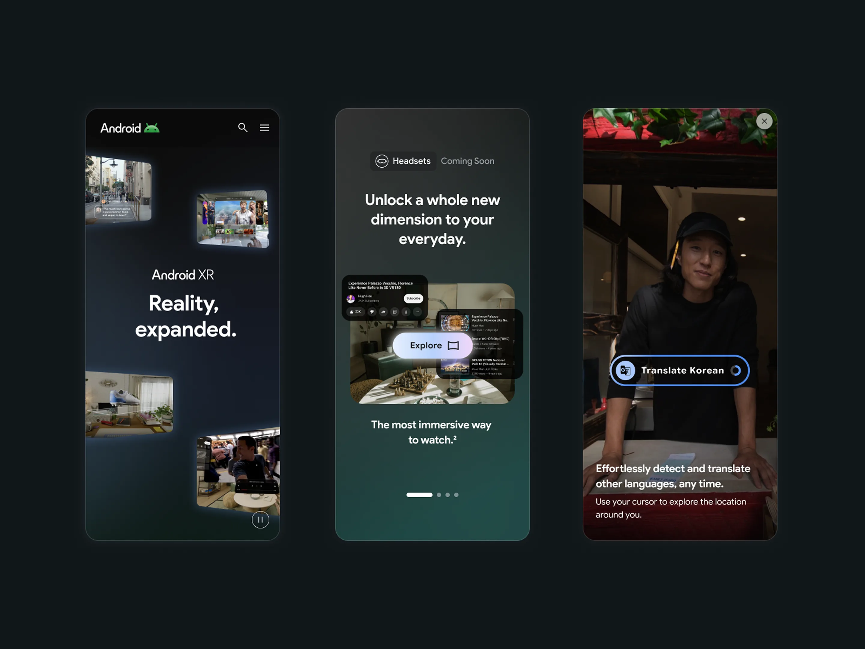 Android XR mobile experience