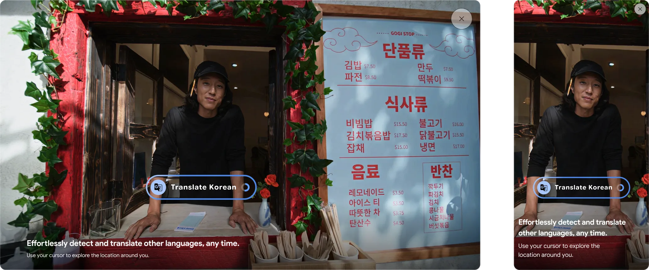 Android XR translate feature